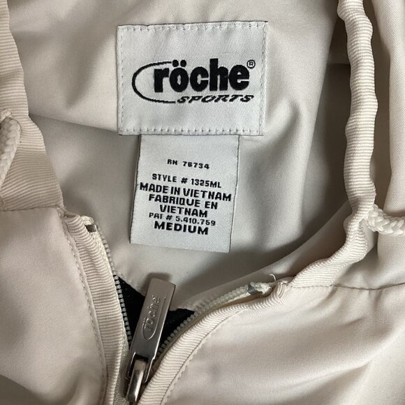 Roche Motion Zip Hooded Golf Windbreaker Jacket M Beige 175i - Picture 9 of 11